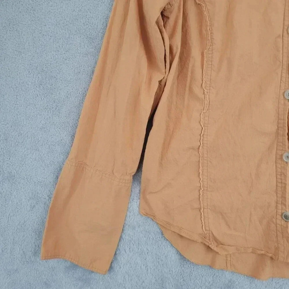 We The Free Womens Button-Up Shirt Cotton Small Light Orange Long Sleeves 6CT - Picture 6 of 7